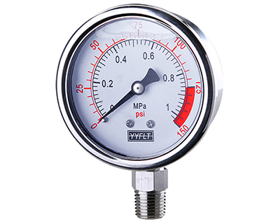 2.5寸充油耐震壓力表徑向YN60-1.0Mpa